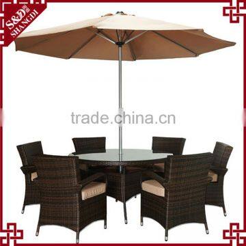 Luxury Rattan Garden Patio Dining Table Sets With 6 Chairs photo-3