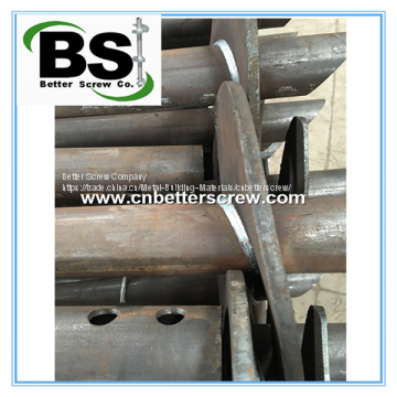 Round Shaft Helical Piles, extension, galvanized steel helical screw piles