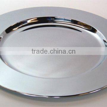 steel silver charger plate