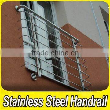 Satin Finish 304 Stainless Steel Glass Handrail for Balcony