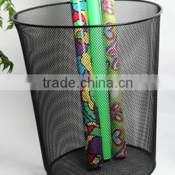 China Factory Office Suppliers Metal Wire Mesh Black Round Waste Bin photo-2