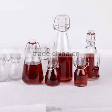 100ml small glass beverage bottle with metal buckle