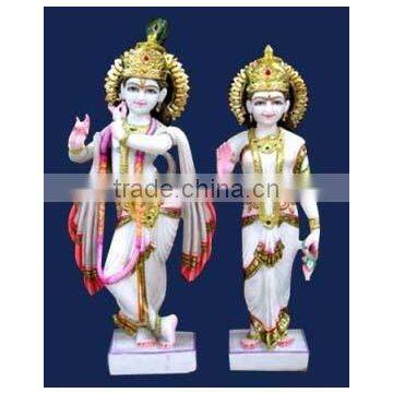Handcrafted Marble Radha Krishna Statue Handcrafted