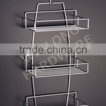 triple-decker metal iron bathroom rack