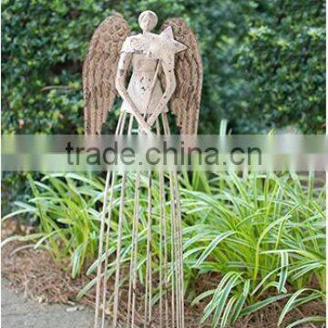 Attraction Design Antiqued Metal Garden Angel Yard Lawn Flowerbed Outdoor Decor Angel Status