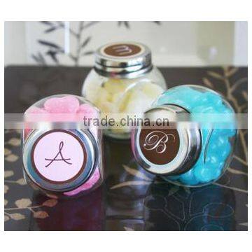 wholesale candy glass storage bottle with metal lid