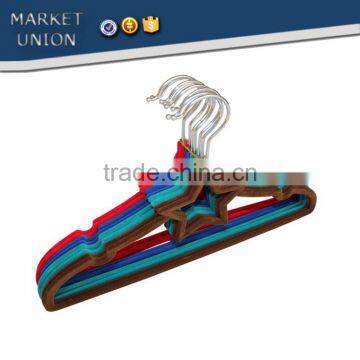 Pentagram Shape Kids ABS Plastic Antiskid Velvet Hangers Flocking Clothes Hangers With Pulley,ABS,Nylon Villi,Chrome Plated Hook photo-6