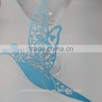 Paper Wine Glass Card Laser Cut Wedding Invitation Card