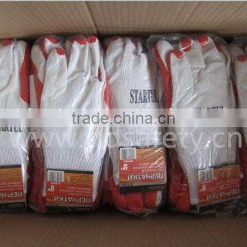 DDSAFETY 2017 Yellow Latex Crinkle Coated Cotton Gloves With Knit Wrist photo-5