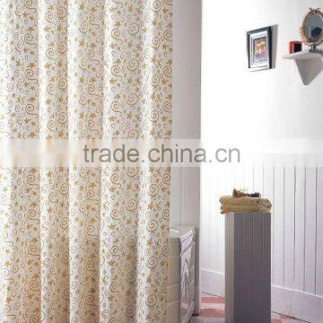 Print PEVA shower curtain and bath accessory