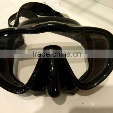 Black silicone tempered full face dive mask, professional diving mask from China(MK-1301)