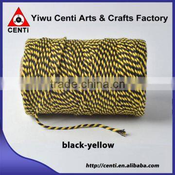 Fashion black and yellow double colour cotton thread bakers twine two tone cotton twine