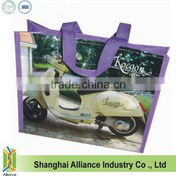 Long Nylon Webbing Handles Photo Picture Printing Laminated TNT Bag, Laminated Non-woven Shopper