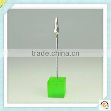 Alibaba Gorden supplier green cube memo clip gift ,mini plastic memo holder clip,custom made plastic memo clips maker