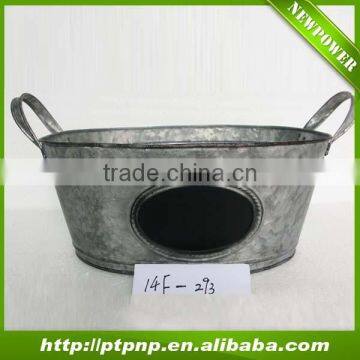 Galvanized chalk board zinc flower pot wholesale