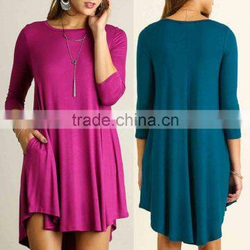 sweater dress 95% rayon 5% spandex Scoop Neck T-SHIRT DRESS