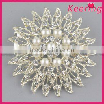 Fabulous and pretty fashionable pearl rhinestone brooch for wedding WBR-1652