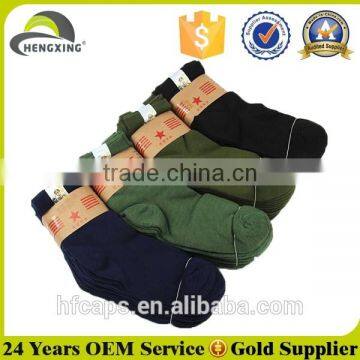 Wholesale military durable bottle green socks