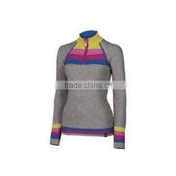 women winter zip pullover merino woolen knitting sweater latest sweater design for ladies