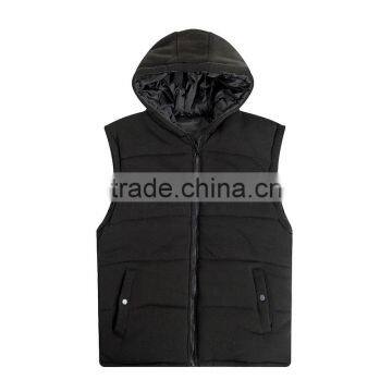 Double sides hooded polar fleece warm winter sleeveless men's windbreaker vest