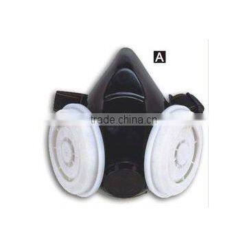 CE two cartridges filter gas mask/safety military gas mask/PVC gas mask