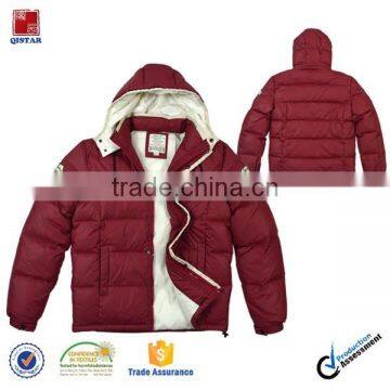 men's down hot sale red down jackets with hood