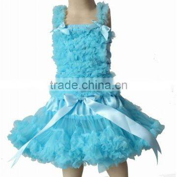 Hot Sale Baby Chiffon Pettiskirt Suit Persnickety Littler Girls chiffon tank top with ruffle tutu skirt sets