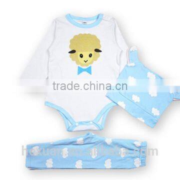 Anti-shrink Promotion Peruvian Animal Printed Wholesale Price Baby Boy Baby Long-sleeve Romper Set photo-3