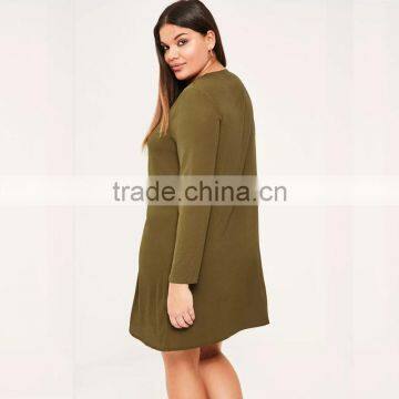 Olive Green Long Sleeve Short Dresses 7xl Plus Size Fat Lady Clothing photo-2