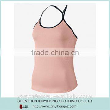 ladies plain tank top in bulk/plain pink tank top online/ t-back singlet for sale