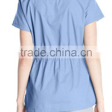 Women's Button-front Scrub Top Longer Length Medical Scrub photo-6