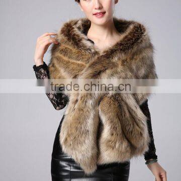 European fur overcoat woolen cloth shawl for women