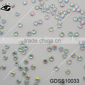 Cheap 3MM SS10 Crystal AB rhinestone hot fix crystal gems for rhinestone transfer