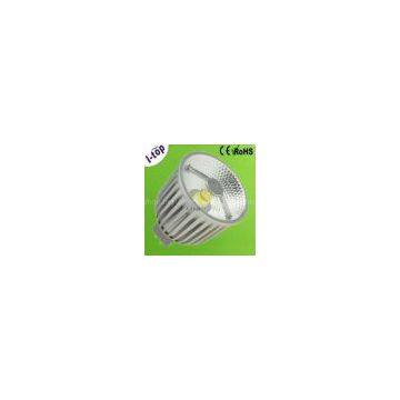 Silver Die-casting Aluminum 1*5W COB LED Spot Lamps with Bridgelux Chip MR16 260Lm - 340Lm