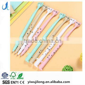 cute novel cat shape promotional gel pen gift for schoold kids