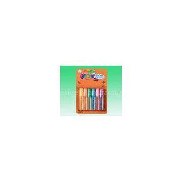 Eco Friendly Purple / Green / Red / Gold Glitter Glue Pens , Yellow Card