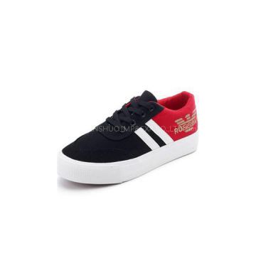 All-match Black Red Women\'\'s Flatform Oblique Stripe Lace Up Shoes