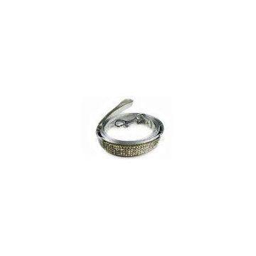 Super Bling silver Pet Collar and Leash With clasp , dog collar and lead