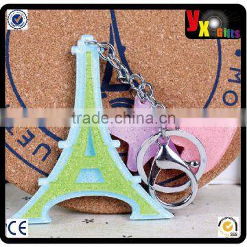 cute Eiffel Tower Square stereo bus ID bank card pack card sets acrylic Keychain