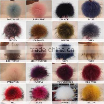 YR892 Hot Sale 12cm Diameter Colorful Raccoon Fur Ball