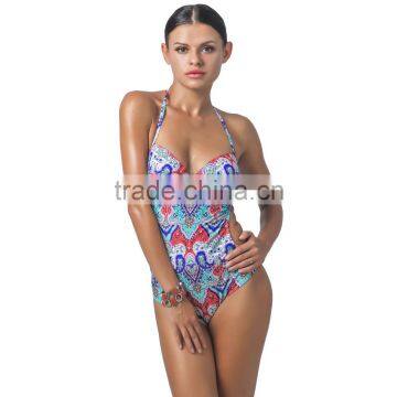 Wholesale Mature Women High Cut One Piece Swimsuit