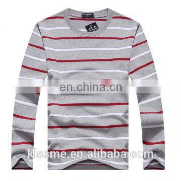 "O"Neck red and grey striped polo t shirts for adults