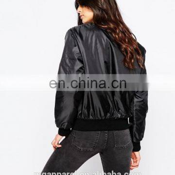 New Fashion Shiny Ribbed Bomber Jacket for Women in Life photo-3