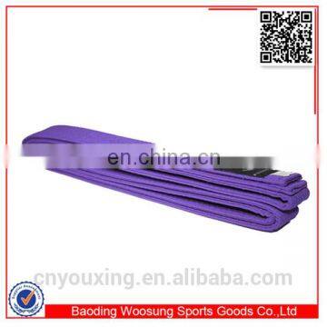 Martial arts equipment 100% cotton purple color taekwondo belt