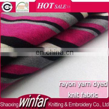 Winfar Textile Soft Hand feeling Knitting Ring Spun Yarn Dyed Viscose Fabric