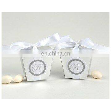 Silver Monogrammed Wedding Favor Box Kit