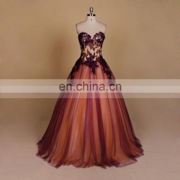 Transparent patterns of lace birthday party dress evening party dress