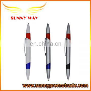 2 in 1 style twist ball point pen promotion plastic double head pen.