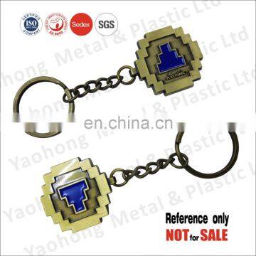 Promotional gift gold plated custom cut out souvrnir metal keychain