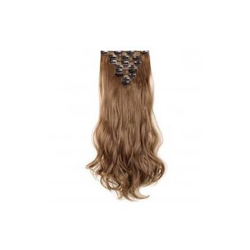 Brown 16 18 20 Inch Long Lasting Synthetic Hair Wigs Double Layers No Shedding Fade